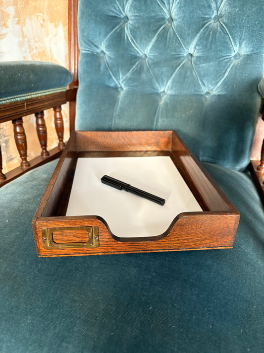 Vintage wooden tray/desk tidy