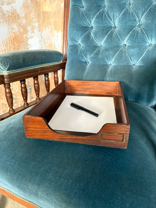 Vintage wooden tray/desk tidy