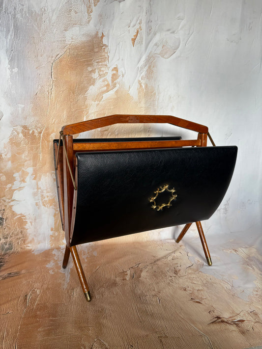Mid Century Folding Magazine Rack by Furnway